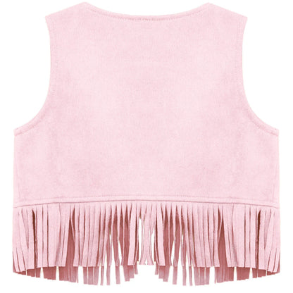 Baby Boys/Girls Western Cowboy Suede Tassels Vest (Age Newborn-24M)