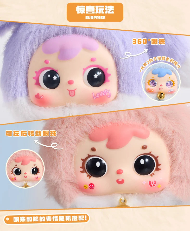 Samuel Mini Fortune Bunny & Baby Animals Blind Box - Cute Vinyl Plush Doll Bag Charm Set, Adorable Girl's Gift Collection