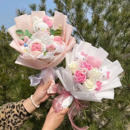 Plush Miss Kitty Stuffed Gift Flower Bouquet