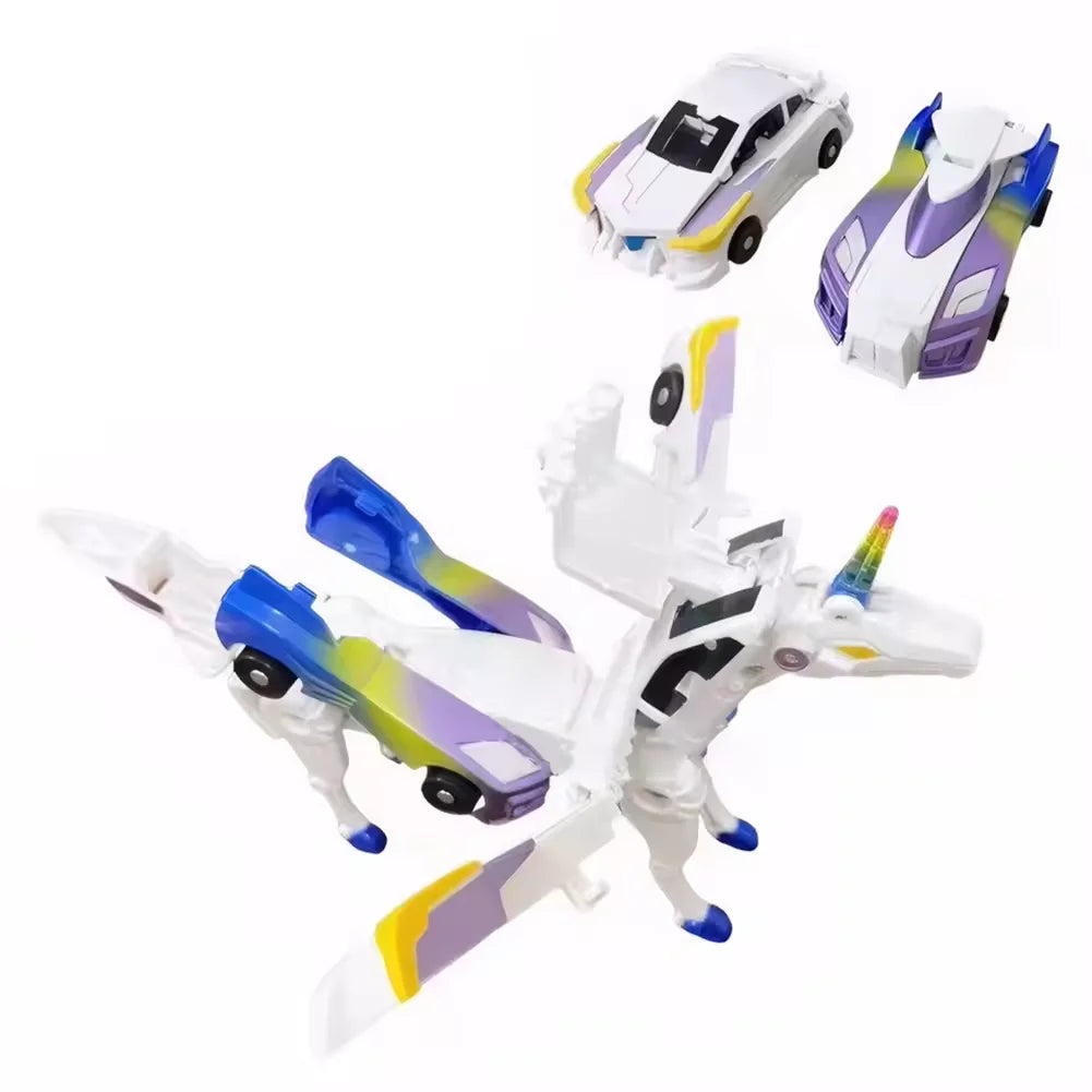 Unicorn Transformer Magic Car Toy â€“ 2-in-1 Magnetic Collision Vehicle | DIY Transforming Robot Multicolor C