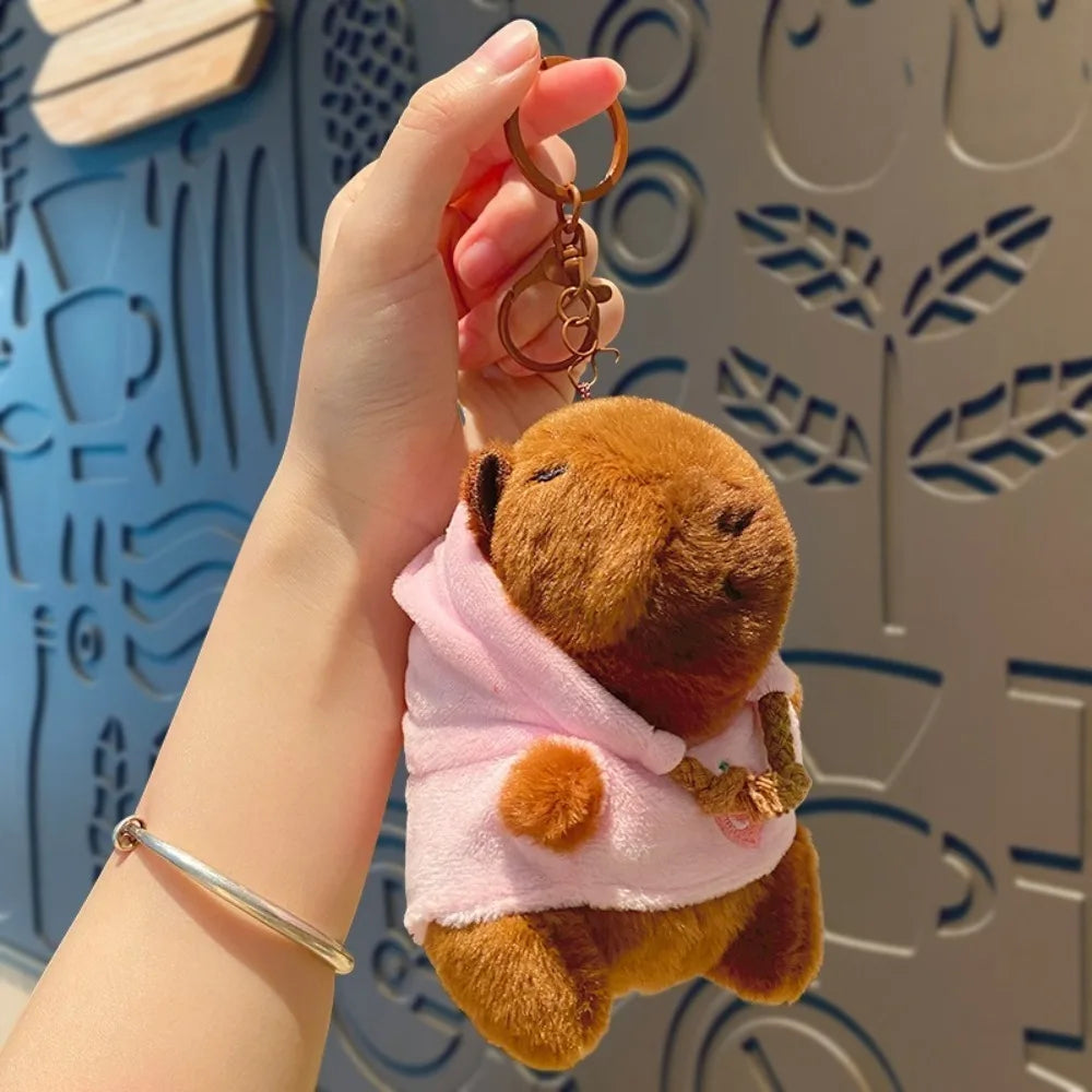 Plush Cute Capybara Stuffed Toy Hoodie with Wings - 12cm Pink-Hoodie B
