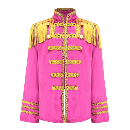 Girls 60s Retro Band Musician Costume Tassel Jacket (Age 6-16 YRS)