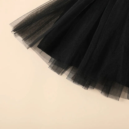 Halloween Infant Baby Girls Tulle Costume Cute Black Cat Lace Dress Ruffles Long Sleeve Princess Clothes Party Outfits