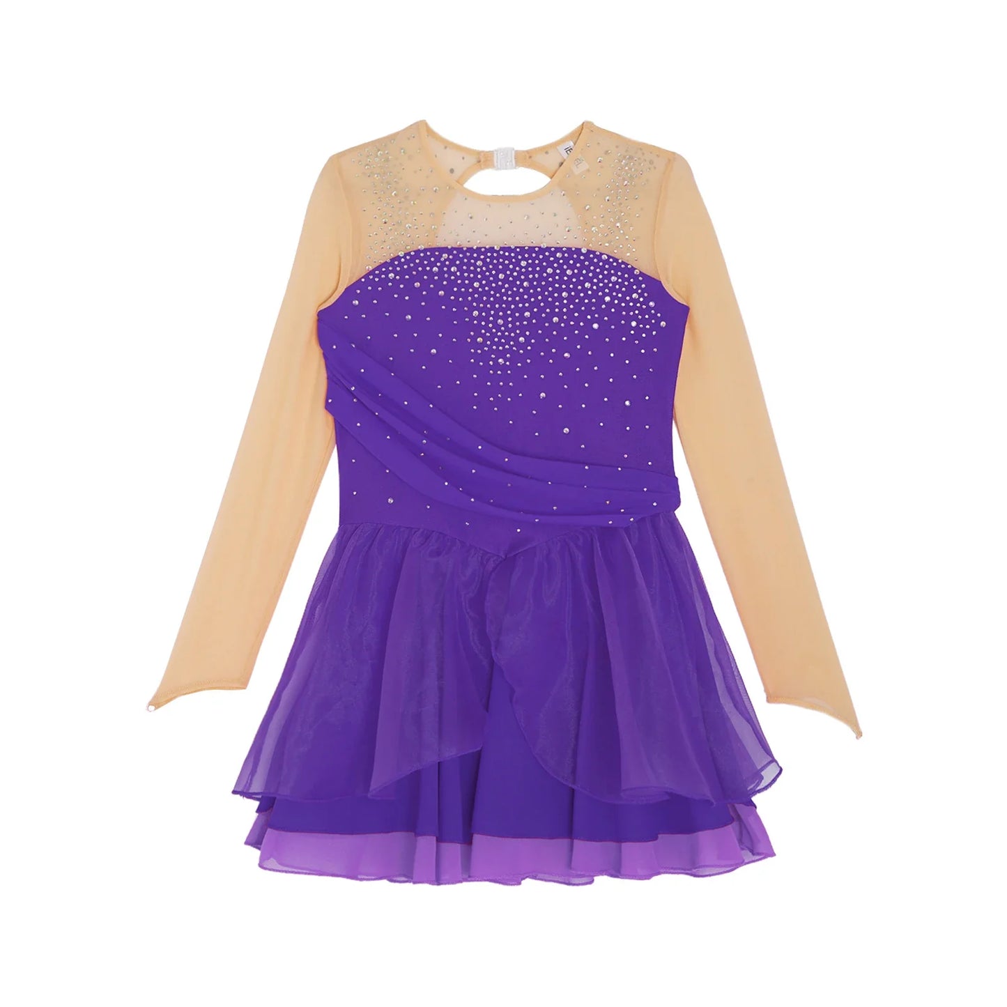 Girls Ballet Dance Rhinestone Long Sleeve Gymnastics Leotard (Age 6-16 YRS)