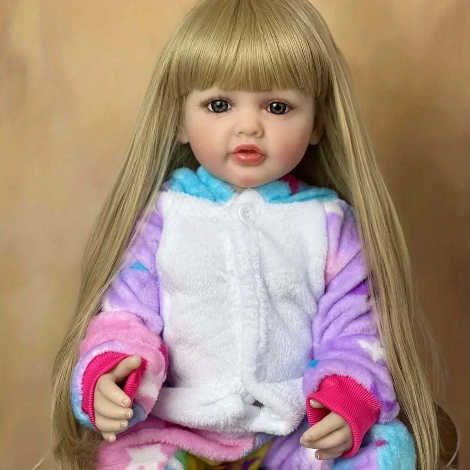 Reborn Baby Girl Blonde Hair Doll 55cm