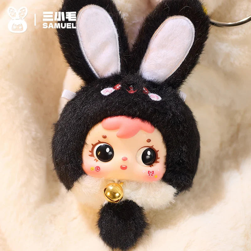 Samuel Mini Fortune Bunny & Baby Animals Blind Box - Cute Vinyl Plush Doll Bag Charm Set, Adorable Girl's Gift Collection