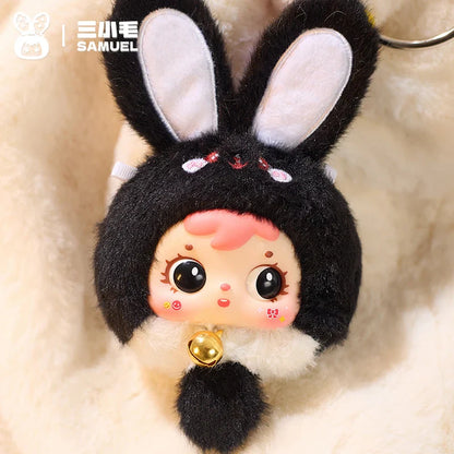 Samuel Mini Fortune Bunny & Baby Animals Blind Box - Cute Vinyl Plush Doll Bag Charm Set, Adorable Girl's Gift Collection