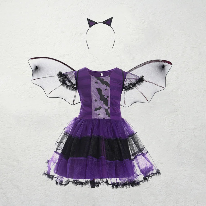 Children's Role-playing Witch Costumes Baby Girls Halloween Costumes Cosplay Costumes Kids Dress Performance Costumes Modal C