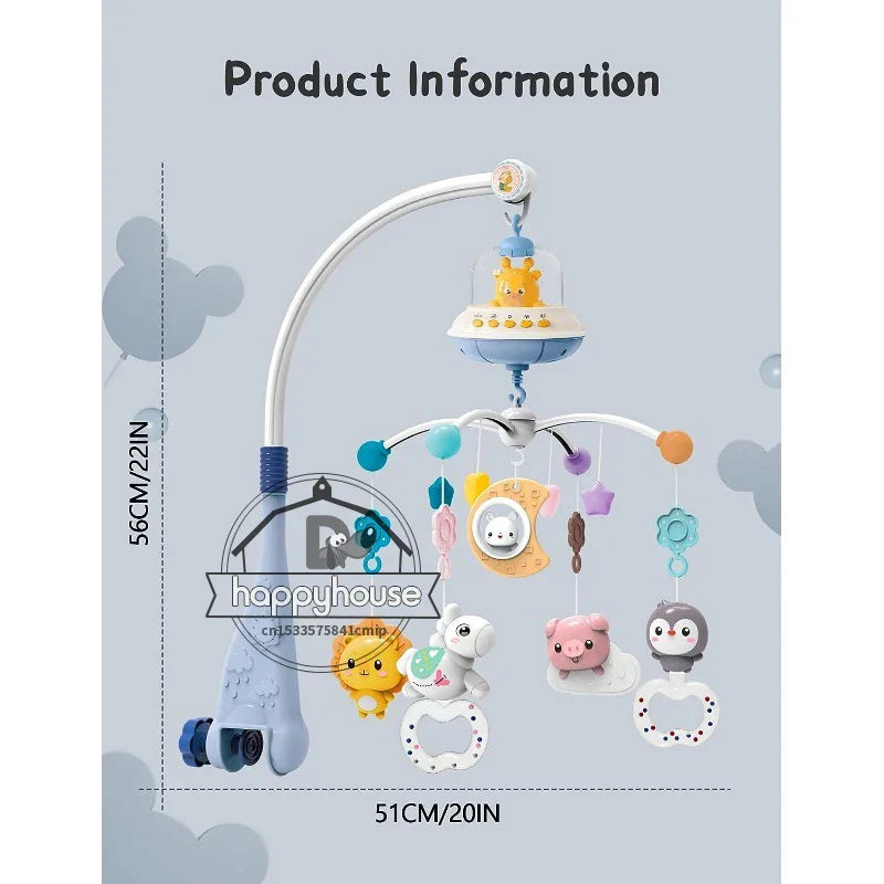 Musical Baby Crib Mobile with Lights Music Projection for Infants Remote Control Toy