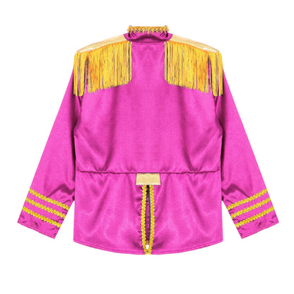 Girls 60s Retro Band Musician Costume Tassel Jacket (Age 6-16 YRS)
