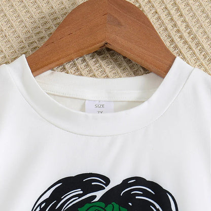 Girls T-Shirt & Wide Leg Trousers Set (Age 7-12YRS)