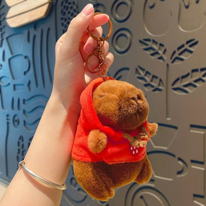Plush Cute Capybara Stuffed Toy Hoodie with Wings - 12cm Red-Hoodie B
