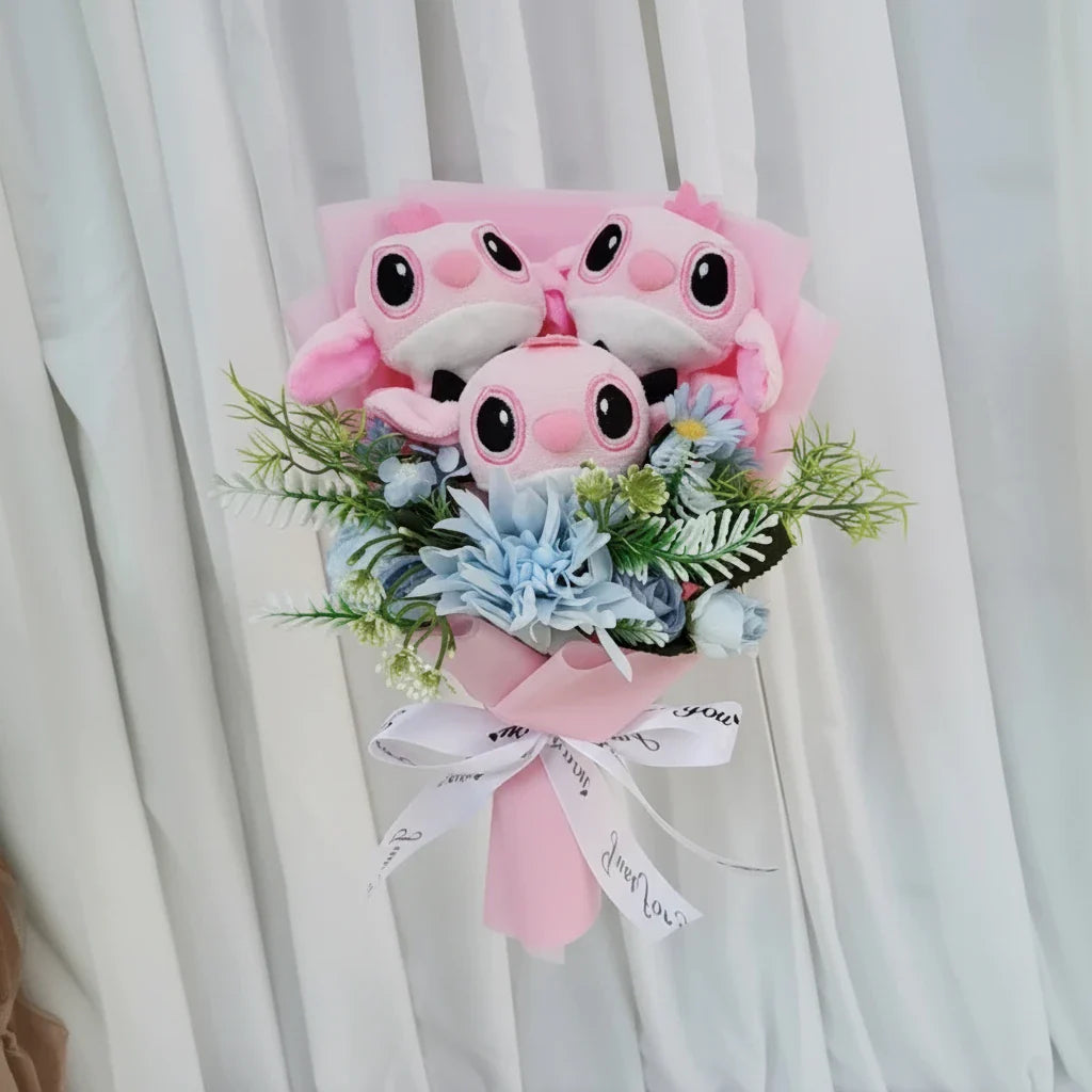 Disney Lilo & Angel Plush Bouquet | Cute Anime Stitch Plush Dolls - Valentines Gift Multi 5