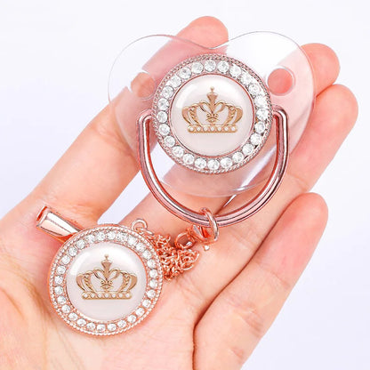Baby Rhinestone Bling Pacifier Dummy Clip