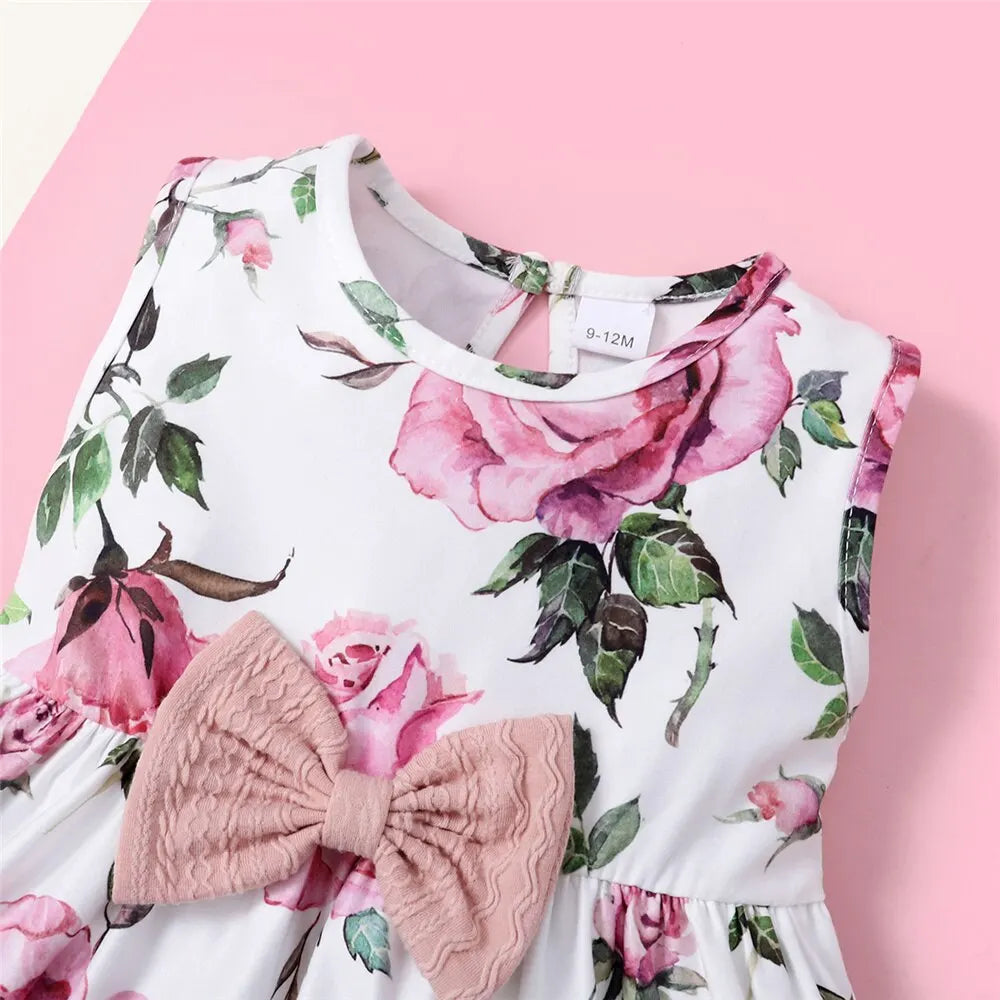 Baby/Toddler Floral Print Dress & Cardigan Set (Age 6M-3YRS)