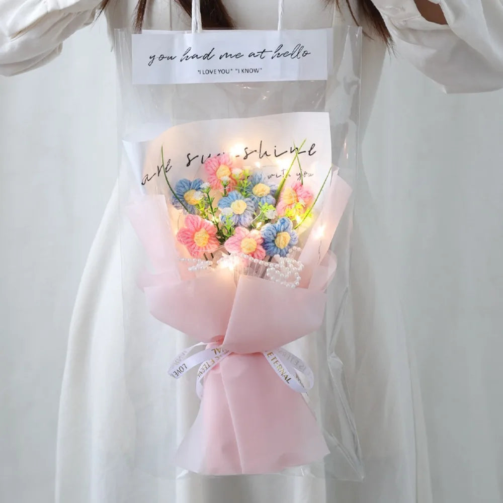 Handmade Knitted Crochet Flower Gift Bouquet