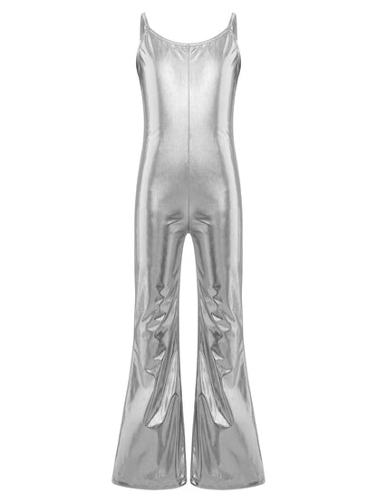 Girls Metallic Gymnastic Jumpsuit (Age 4-16YRS)