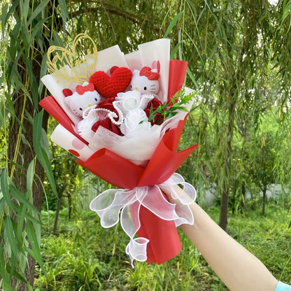 Plush Miss Kitty Stuffed Gift Flower Bouquet