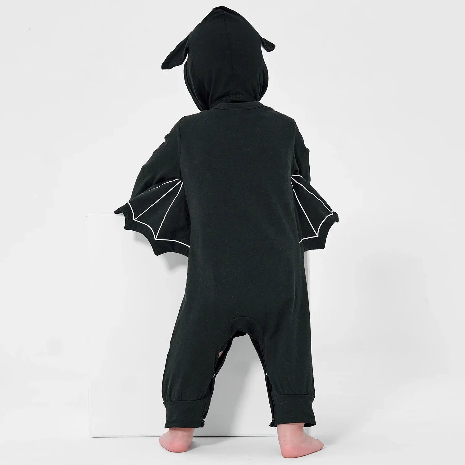 Skeleton Black Bat Costume for Baby 3-6M 6-12M 12-24M Purim Halloween Costumes Romper Hat 2pcs/set