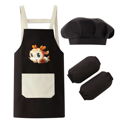 Kids Cooking Costume Apron & Hat Set (Age 24M-12 YRS)