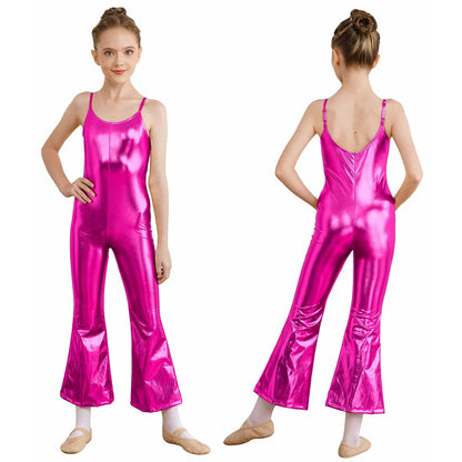 Girls Metallic Gymnastic Jumpsuit (Age 4-16YRS)