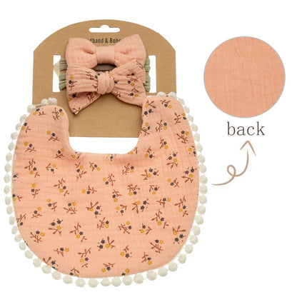 3Pcs/Set Baby Flower Bibs & Headbands Set 3