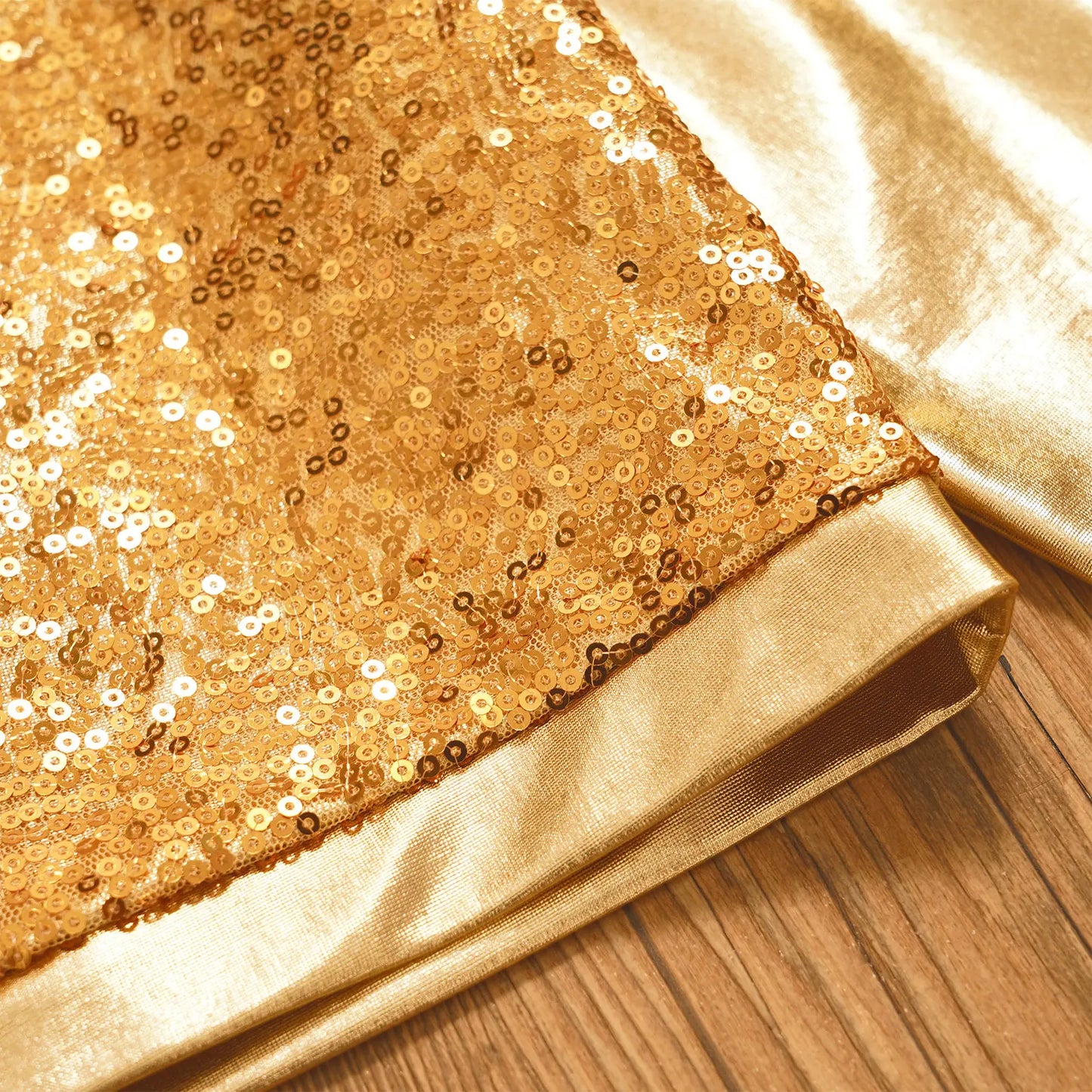 Girls Dance Metallic Long Sleeve Sequin Crop Top & Skirt (Age 6-14YRS)