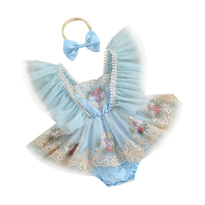 Baby Girls Embroidered Romper (Age 3M-24M)