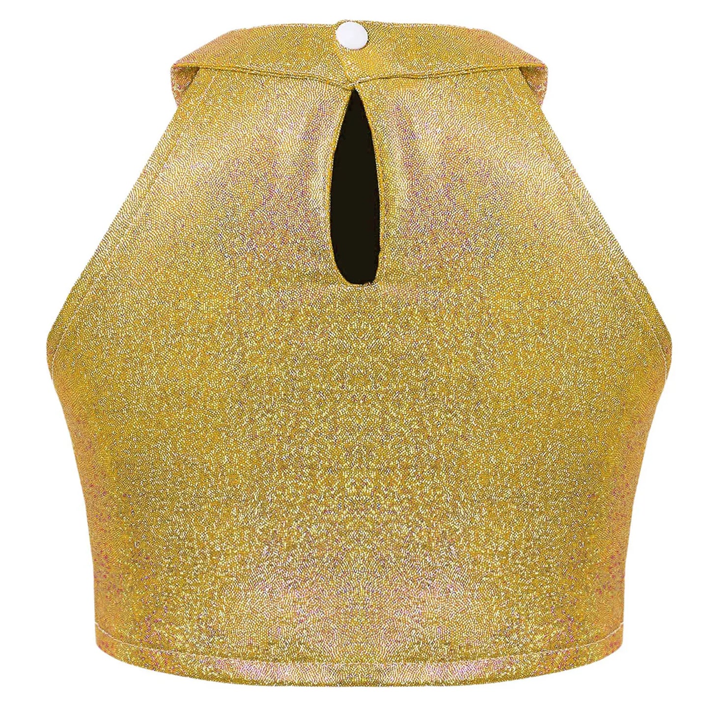 Girls Metallic Shiny Sleeveless Crop Top (Age 24M-16 YRS)