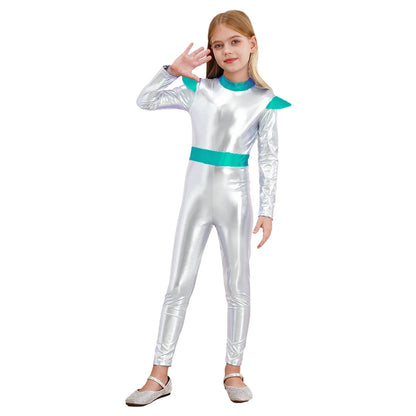Girls Alien Robot Costume Jumpsuit (Age 6-16 YRS)