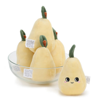 10CM Yellow Pear Plush Fruit And Vegetable Garden Series Yellow Pearl Stuffed Comfort Toys