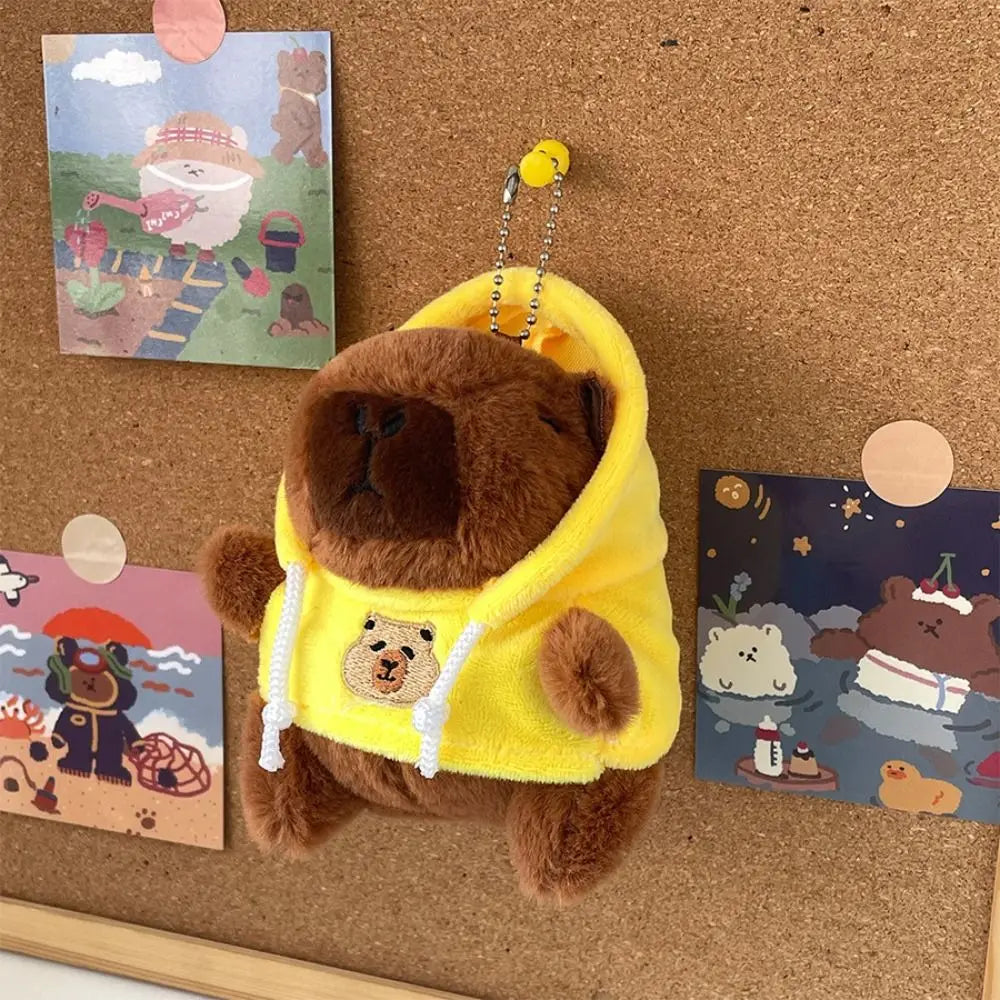 Plush Cute Capybara Stuffed Toy Hoodie with Wings - 12cm Yellow-Hoodie C