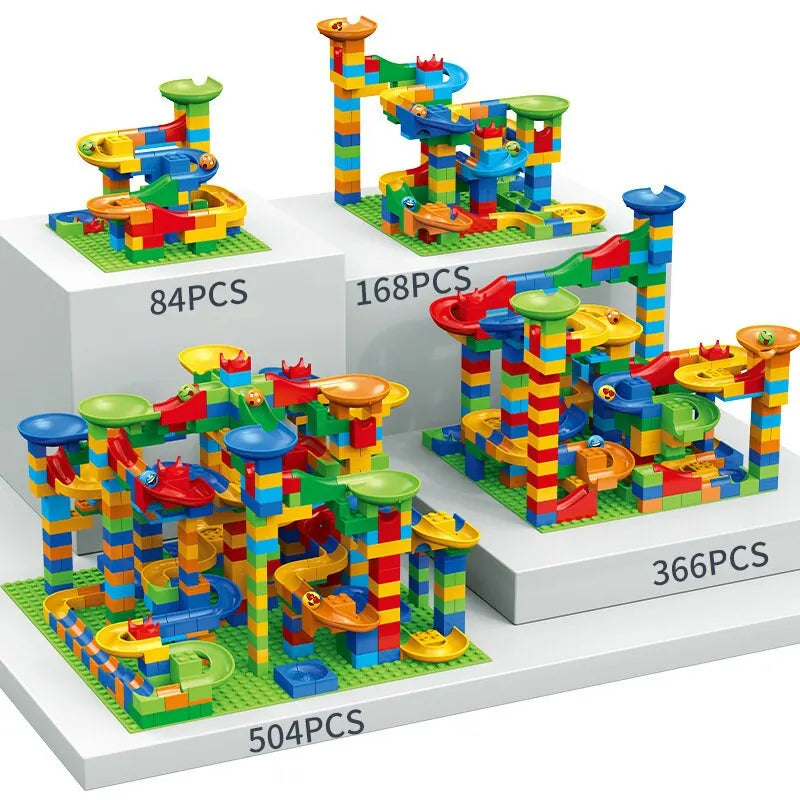 Marble Race Run Building Blocks Set - 168 Pieces