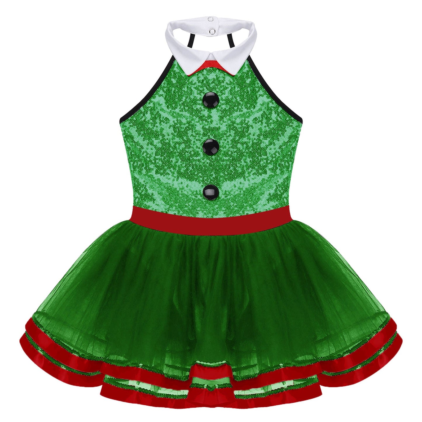 Girls Dance Sleeveless Sequin Leotard Dress (Age 4-14 YRS)