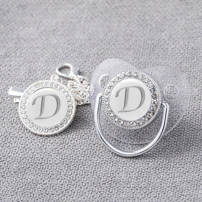 Baby Personalized Rhinestone Pacifier Luxury Clips