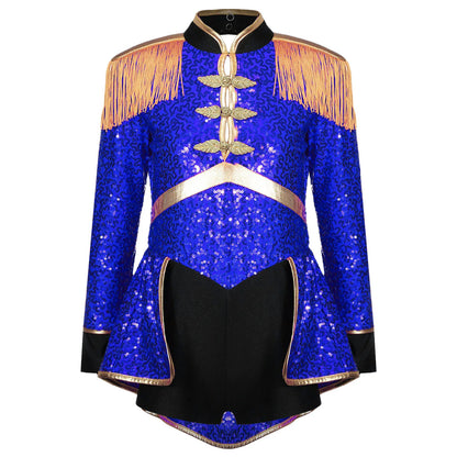 Girls Red Sequin Ringmaster Costume (Age 6-16YRS)