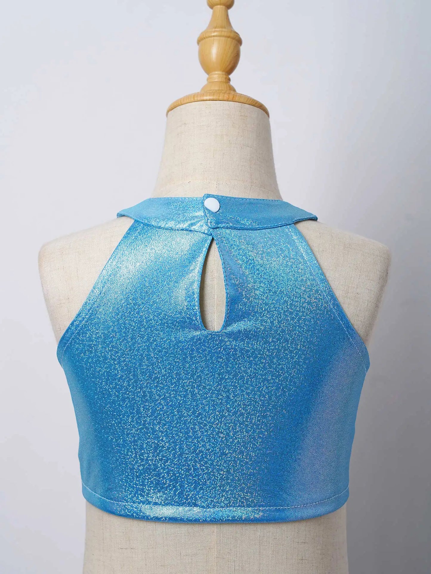 Girls Metallic Shiny Sleeveless Crop Top (Age 24M-16 YRS)