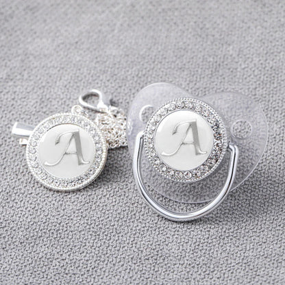 Baby Personalized Rhinestone Pacifier Luxury Clips