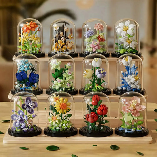 Creative Building Block Flower Display