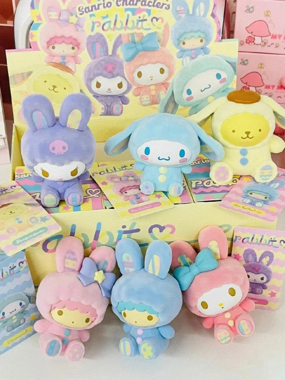 Sanrio Characters Fluffy Rabbit Blind Box Series Figure Model