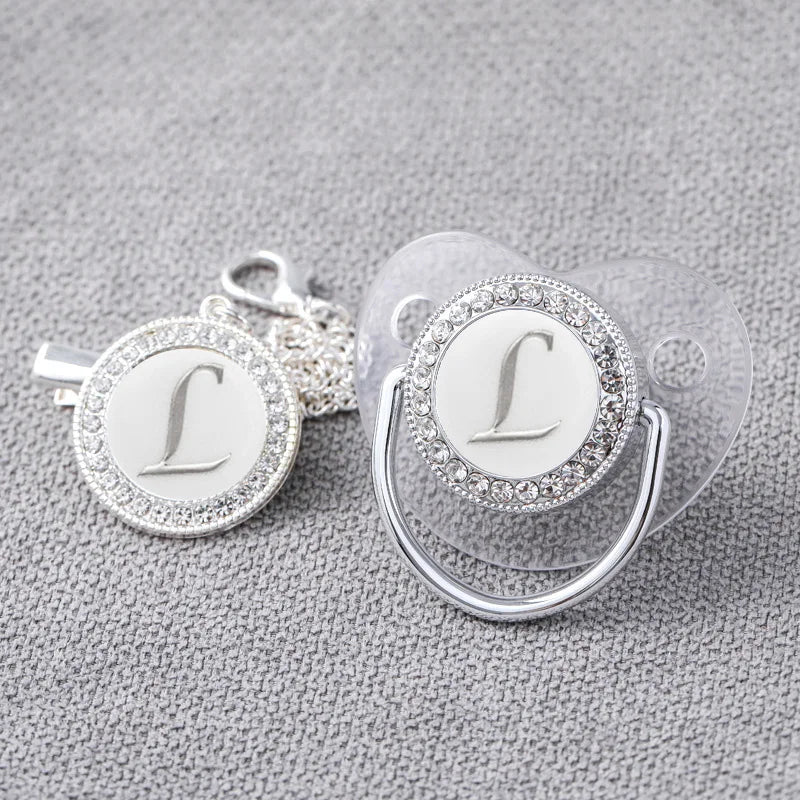 Baby Personalized Rhinestone Pacifier Luxury Clips