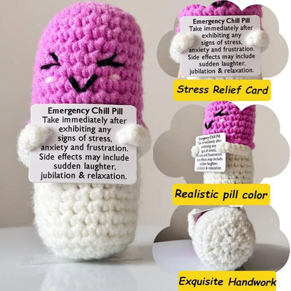 Emotional Support Crochet Chill Pill Positive Pill 3