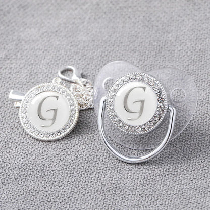 Baby Personalized Rhinestone Pacifier Luxury Clips