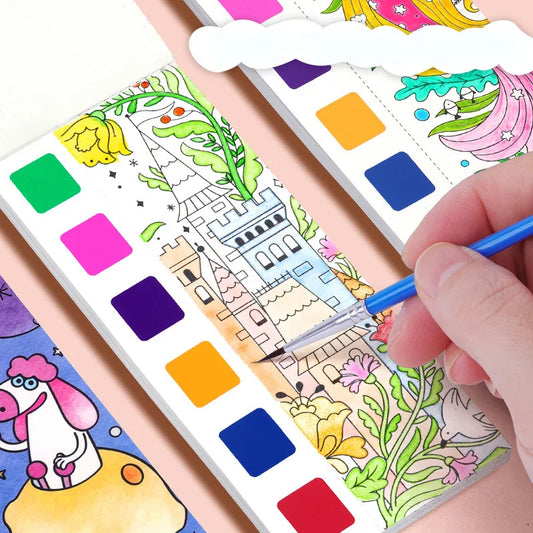 Kids Watercolor Painting Coloring Book