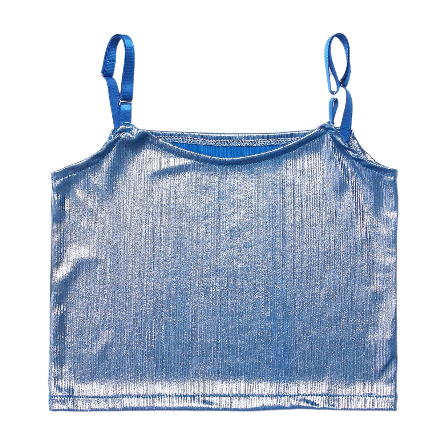 Girls Metallic Shiny Vest Crop Top (Age 24M-16 YRS)