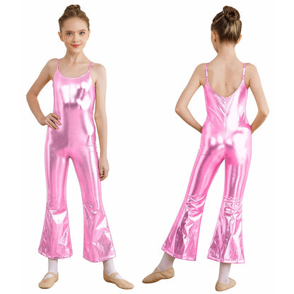 Girls Metallic Gymnastic Jumpsuit (Age 4-16YRS)