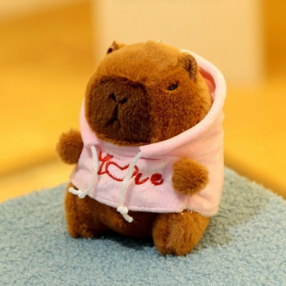 Plush Cute Capybara Stuffed Toy Hoodie with Wings - 12cm 12