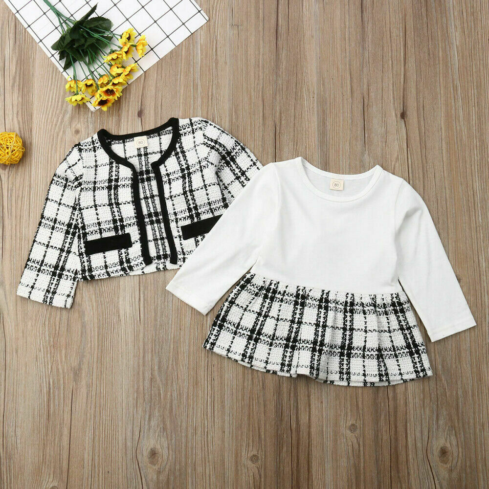 Baby Girl Plaid Jacket & Dress Set (Age 12M - 5 YRS)