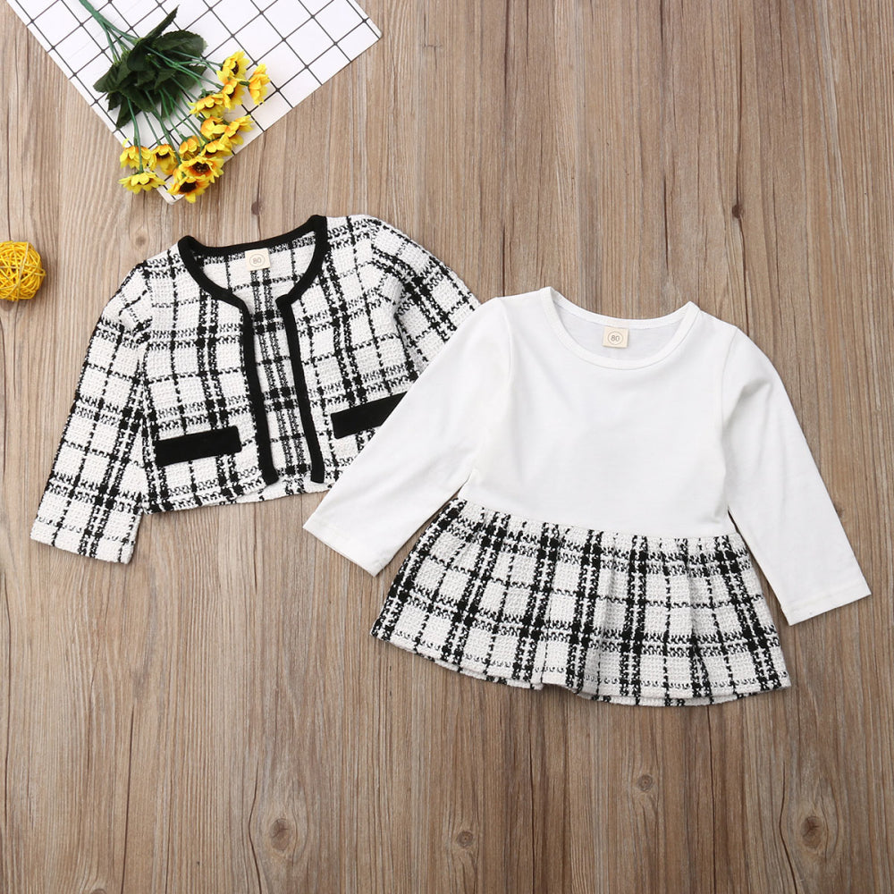 Baby Girl Plaid Jacket & Dress Set (Age 12M - 5 YRS)