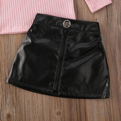 Girls Cold Shoulder Top & Skirt Set (Age 18M-5YRS)